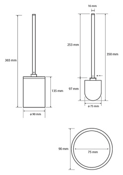Ёршик для унитаза Bemeta Dark 104913090 черный матовый