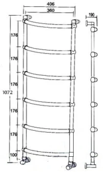 Полотенцесушитель водяной Margaroli Luna 4323606CRN 107.2x43.5 хром