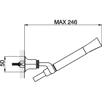 Душевой гарнитур Cisal Shower ручная лейка,шланг 150 см,держатель настенный для лейки, хром DS01809021