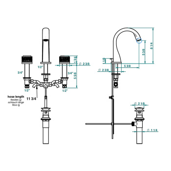 Смеситель для раковины THG Paradise U5C-A02-151M хром