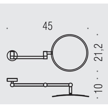 Зеркало косметическое Colombo Complementi подвесное, 21.5см, х3, хром B9759.CR