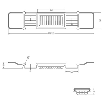 Полка поперечная для ванны Devon&Devon Grace никель блестящий/керамика GR14NK