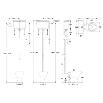 Бачок для унитаза Burlington Guild GU7002CW белый