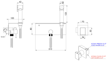 Гигиенический душ Daniel Skyline SK646Z4DCTDP золото брашированное