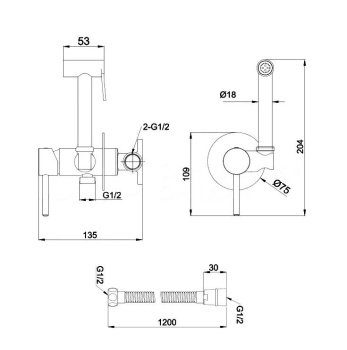 Смеситель для биде Ravak X070072