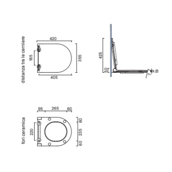 Сиденье для унитаза 46×35 Catalano ZERO с микролифтом тонкое Bianco lucido 0151200001