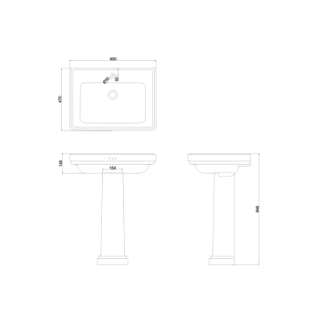 Подвесная раковина Burlington Riviera RIV2 1TH