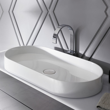 Burgbad Crono Раковина 80x40 см, без отв., накладная, цвет: белый MBA0070 C0001*0