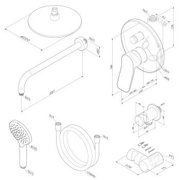 Смеситель для ванны и душа AM.PM X-Joy FB85A1RH20