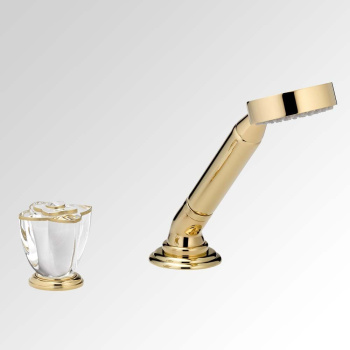 Смеситель на борт ванны THG Petale De Cristal Clair Lisere Dore U6E-F01-6532/60A полированное золото