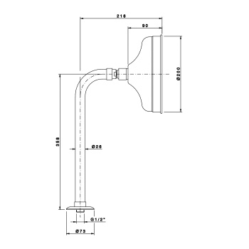 Верхний душ Nicolazzi Doccia 200 мм., в комплекте с настенным держателем, polished nickel 5702NL20