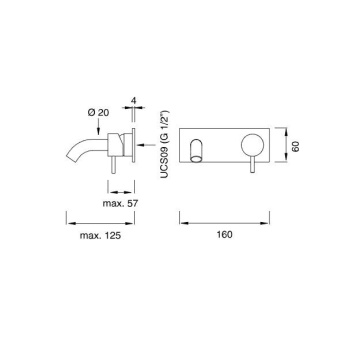 Смеситель для ванны CЕА Design Milo360 MIL 08 L сталь