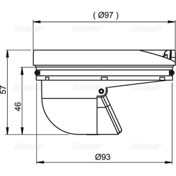 Гидрозатвор для душевого трапа Alcaplast APV0060 сухой 97/93x46