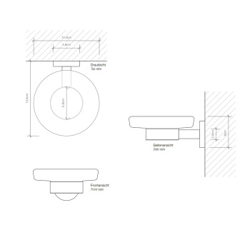 Мыльница подвесная Decor Walther Basic 530760 черный матовый