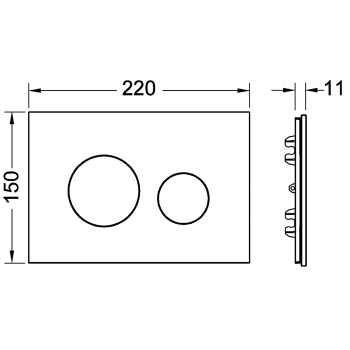 TECE Лицевая панель TECEloop, стекло вечерняя синева
