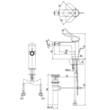 Сместель для биде с донным клапаном Toto Go TRG01301R