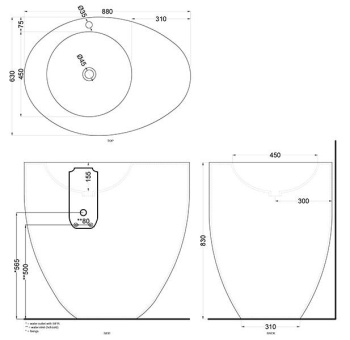 Раковина напольная Cielo Le Giare LGFREE PL 88 см голубой