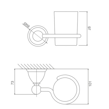 Стакан Fima Carlo Frattini Accessori подвесной, золото F6043/1OR