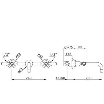 Встраиваемый смеситель для раковины Stella Italica Leve 3863 IL 01001 CR00 хром