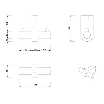 крючок двойной Decor Walther CENTURY HAK2 золото мат/бронза 586041