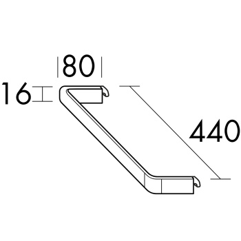 Burgbad Vry Полотенцедержатель 44см., подвесной, цвет: черный матовый HHAS001
