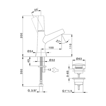 Смеситель для раковины Cisal Vita VI00051440 черный