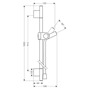 Axor Uno Штанга для душа, 0,9м, цвет: хром 27989000