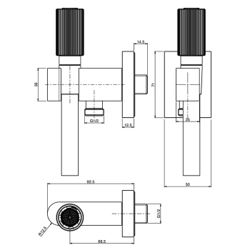Душевой гарнитур Fima Carlo Frattini Switch On ручной душ с держателем, настенный, чёрный матовый F5975NS