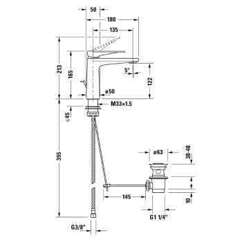 Duravit  Tulum Смеситель для раковины однорычажный, цвет хром