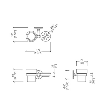 Стакан с держателем зубных щеток Devon&Devon Cavendish хром WM06CR