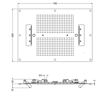 Верхний душ Jorger 649.14.660.000 chrome