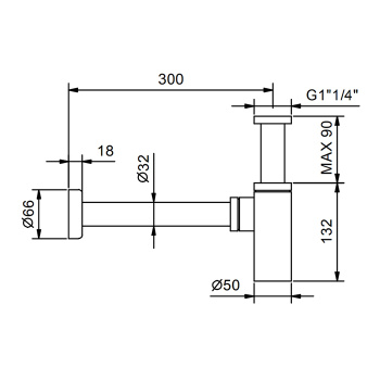 Сифон бутылочный для раковины и биде Fantini Nostromo Матовая натуральная сталь 91 93 9234