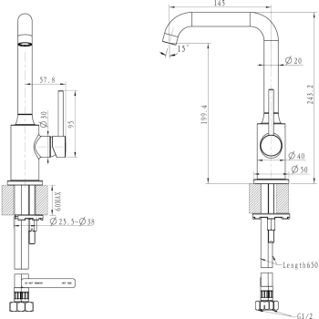 Смеситель для раковины Burlington Arcade R-17-01-PC хром