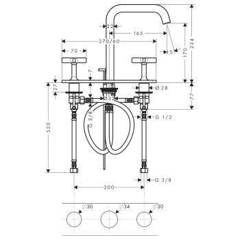 Смеситель для раковины Axor Citterio E 36116000 хром