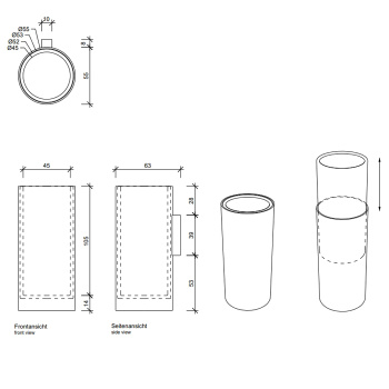 Стакан для зубных щеток Decor Walther Mikado 522676 сталь матовая