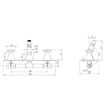 Смеситель биде встроенный Nicolazzi Star хром (без внутр части) 4816EXTCRA1