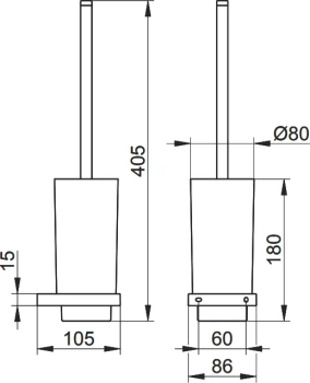 Ершик для унитаза Keuco Edition 11 11164139000 темный хром