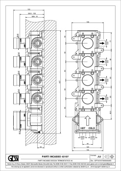Скрытая часть смесителя Gessi 43107.031 Chrome