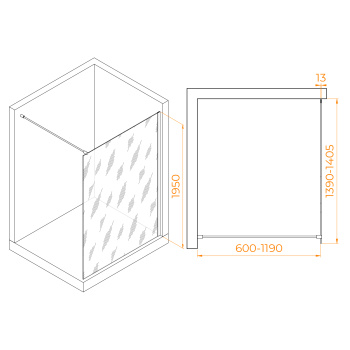 Душевая перегородка RGW Walk In WA-010 неподвижная 140 см 351001014-31