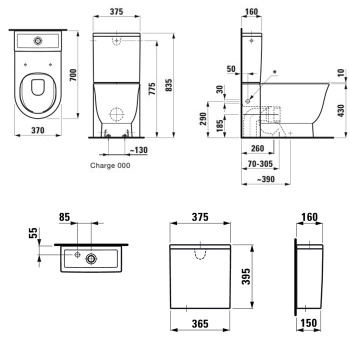 Унитаз моноблок Laufen New Classic 8.2485.8.000.231.1