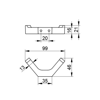 Крючок Keuco Edition 11 11115370000 двойной, черный матовый