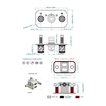 Смеситель для душа THG Hirondelles A4J-F30-5401BEH soft gold