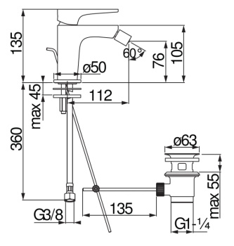 Смеситель для биде Nobili Yoyo YO126119/1CR хром