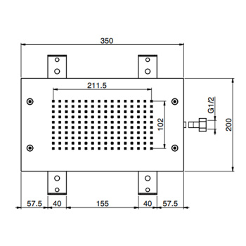Верхний душ Modular Fima Carlo Frattini Wellness 350х200, встраиваемый в потолок, хром F2805CR