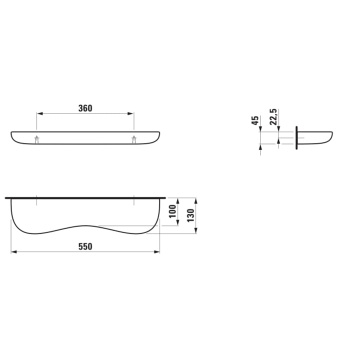 LAUFEN Florakids Полка «облако» подвесная керамическая 550x130x55 мм, цвет белый и красный