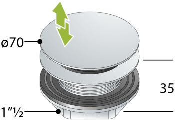 Донный клапан для ванны OMP Tea Clicker 8568.060.6.XD белый
