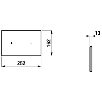 Laufen LIS AW4 панель смыва бесконтактная стеклянная 250x15x160 мм AW3 двойной смыв, цвет белый глянец (без блока питания 8.9866.0.000.000.1)