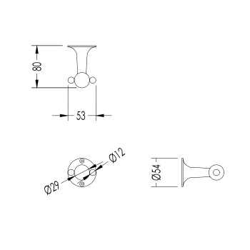 Крючок двойной Devon&Devon New York никель блестящий NY113NKS