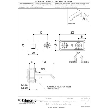 Смеситель для раковины Ritmonio Taormina PR35AZ201CRL хром