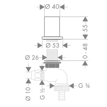 Axor Starck Кухонный запорный вентиль, ½’, цвет: хром 10823000